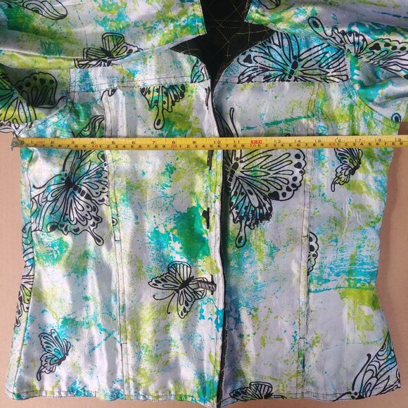 Handmade Reversible Jacket Tie Dye Butterfly Black Quilted Approx sz 8 M… - Picture 10 of 12